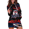 Personalized Sydney Roosters Hoodie Dress Graffiti Grunge Abstract Urban Street Style Design