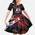 Personalized Sydney Roosters Kid Short Sleeve Dress Graffiti Grunge Abstract Urban Street Style Design