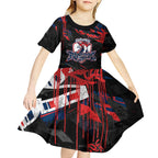 Personalized Sydney Roosters Kid Short Sleeve Dress Graffiti Grunge Abstract Urban Street Style Design