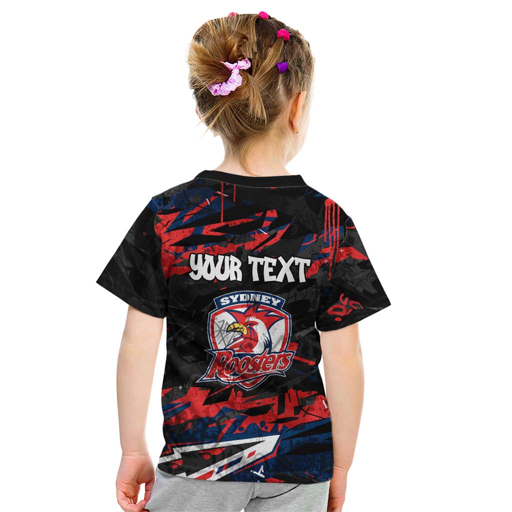 Personalized Sydney Roosters Kid T Shirt Graffiti Grunge Abstract Urban Street Style Design