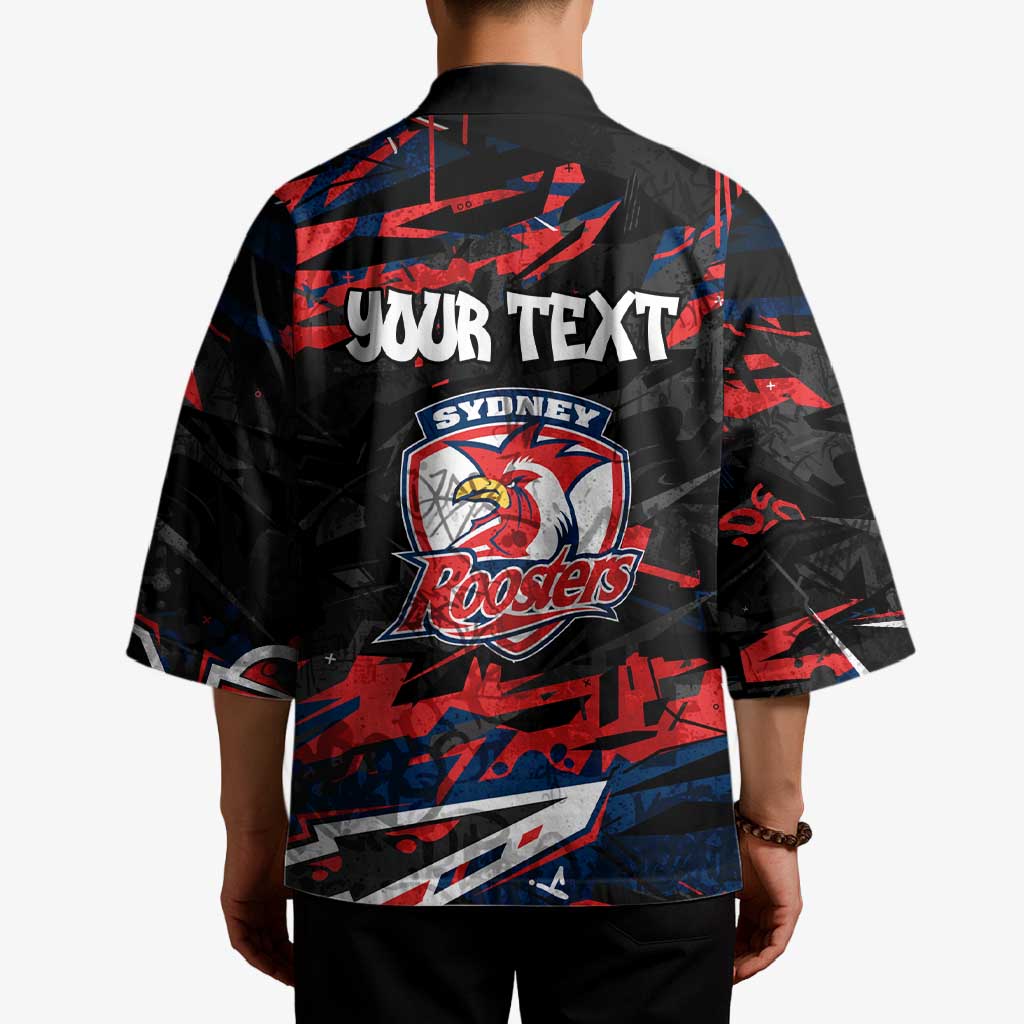 Personalized Sydney Roosters Kimono Graffiti Grunge Abstract Urban Street Style Design