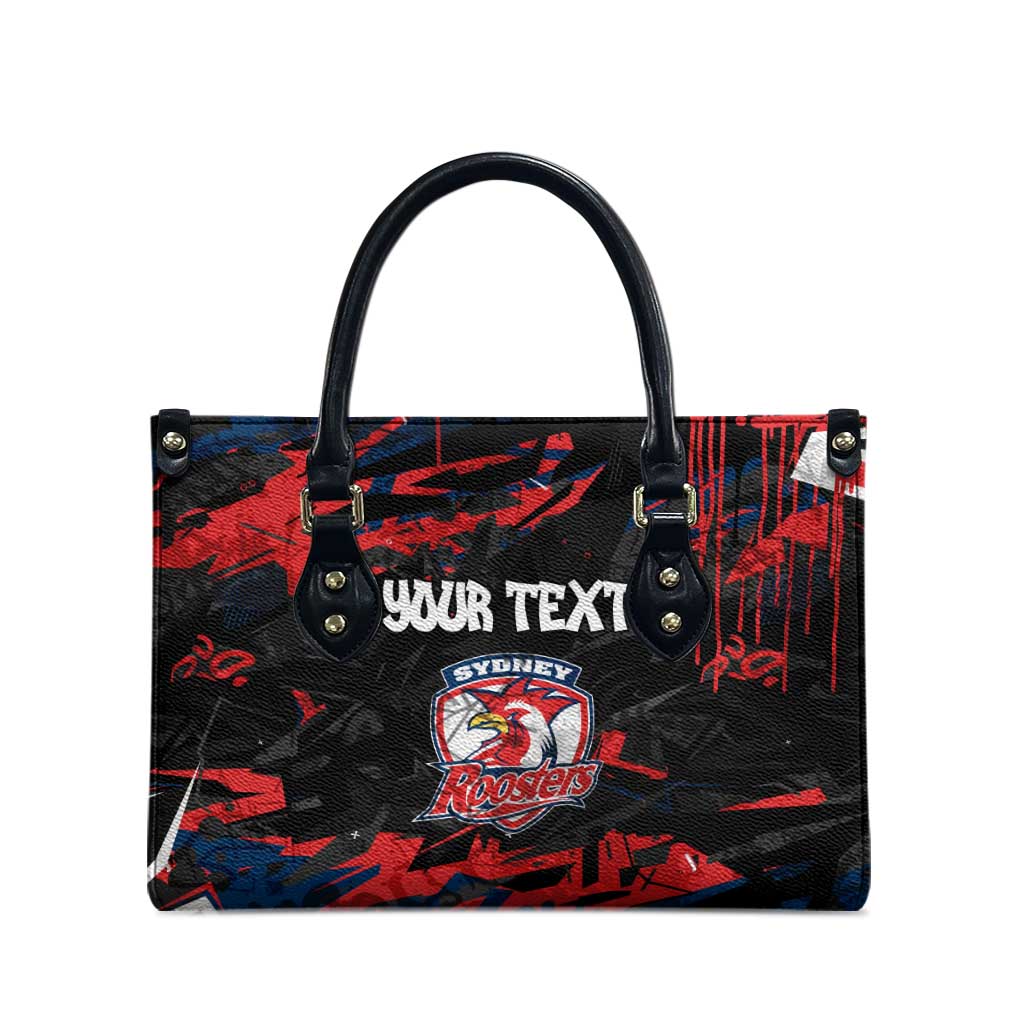 Personalized Sydney Roosters Leather Bag Graffiti Grunge Abstract Urban Street Style Design