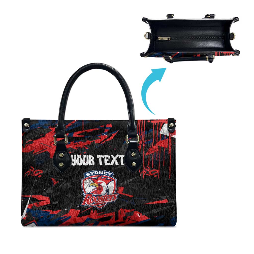 Personalized Sydney Roosters Leather Bag Graffiti Grunge Abstract Urban Street Style Design