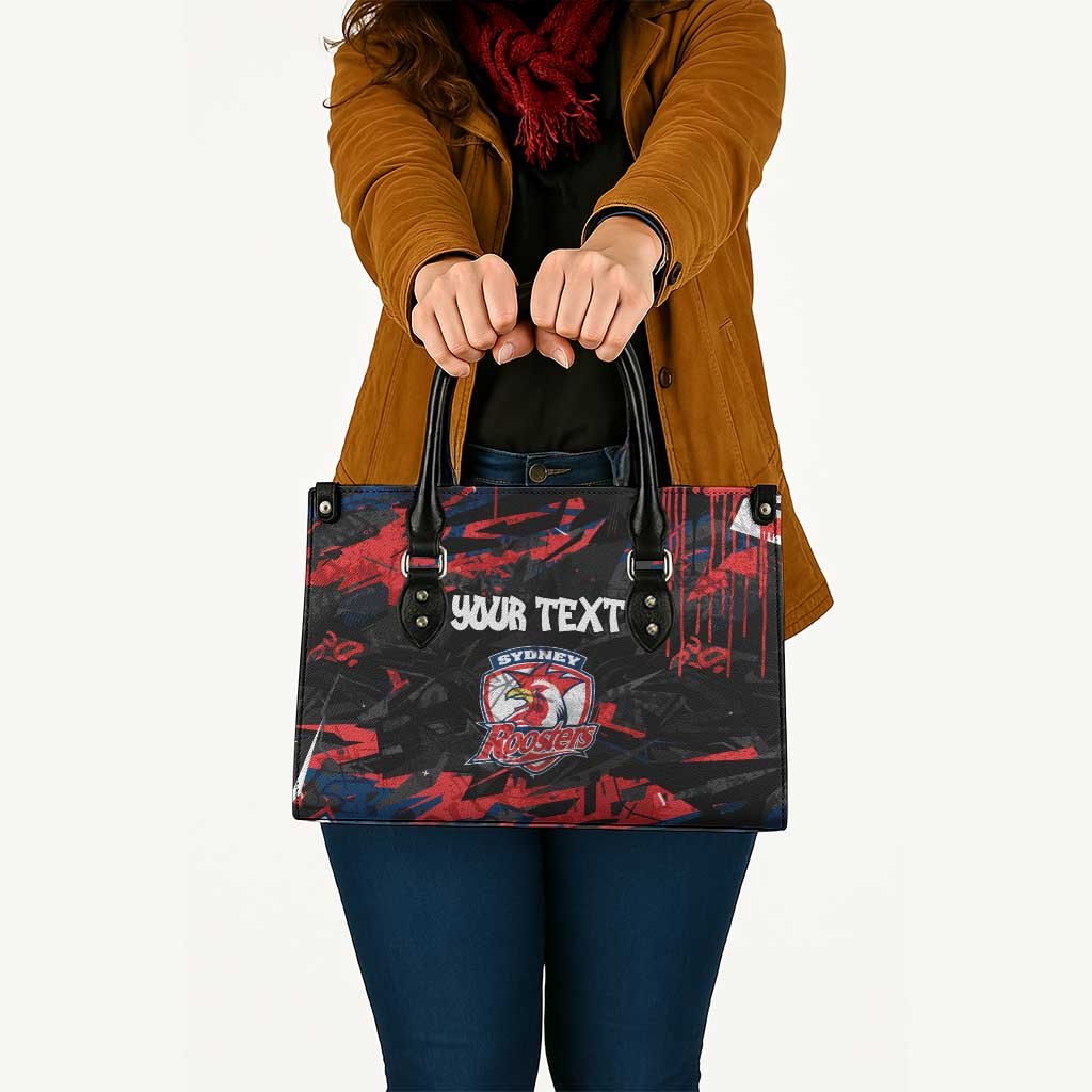 Personalized Sydney Roosters Leather Bag Graffiti Grunge Abstract Urban Street Style Design