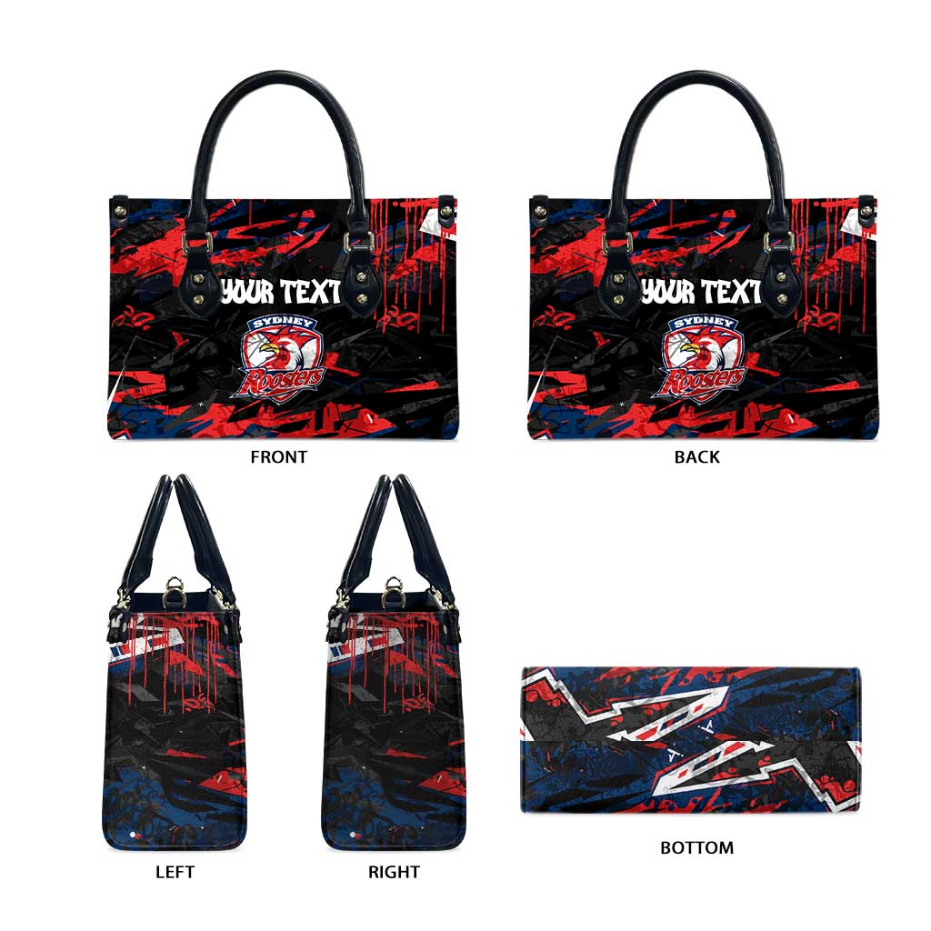 Personalized Sydney Roosters Leather Bag Graffiti Grunge Abstract Urban Street Style Design