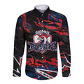 Personalized Sydney Roosters Long Sleeve Button Shirt Graffiti Grunge Abstract Urban Street Style Design