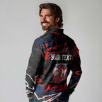 Personalized Sydney Roosters Long Sleeve Polo Shirt Graffiti Grunge Abstract Urban Street Style Design