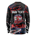 Personalized Sydney Roosters Long Sleeve Shirt Graffiti Grunge Abstract Urban Street Style Design