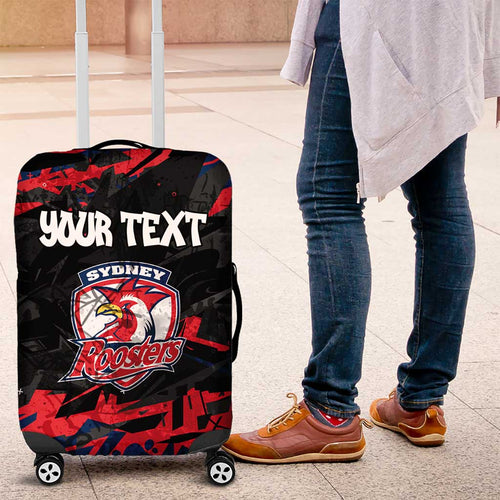 Personalized Sydney Roosters Luggage Cover Graffiti Grunge Abstract Urban Street Style Design