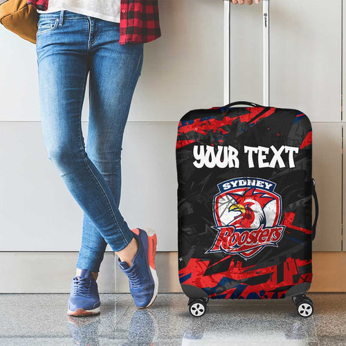 Personalized Sydney Roosters Luggage Cover Graffiti Grunge Abstract Urban Street Style Design
