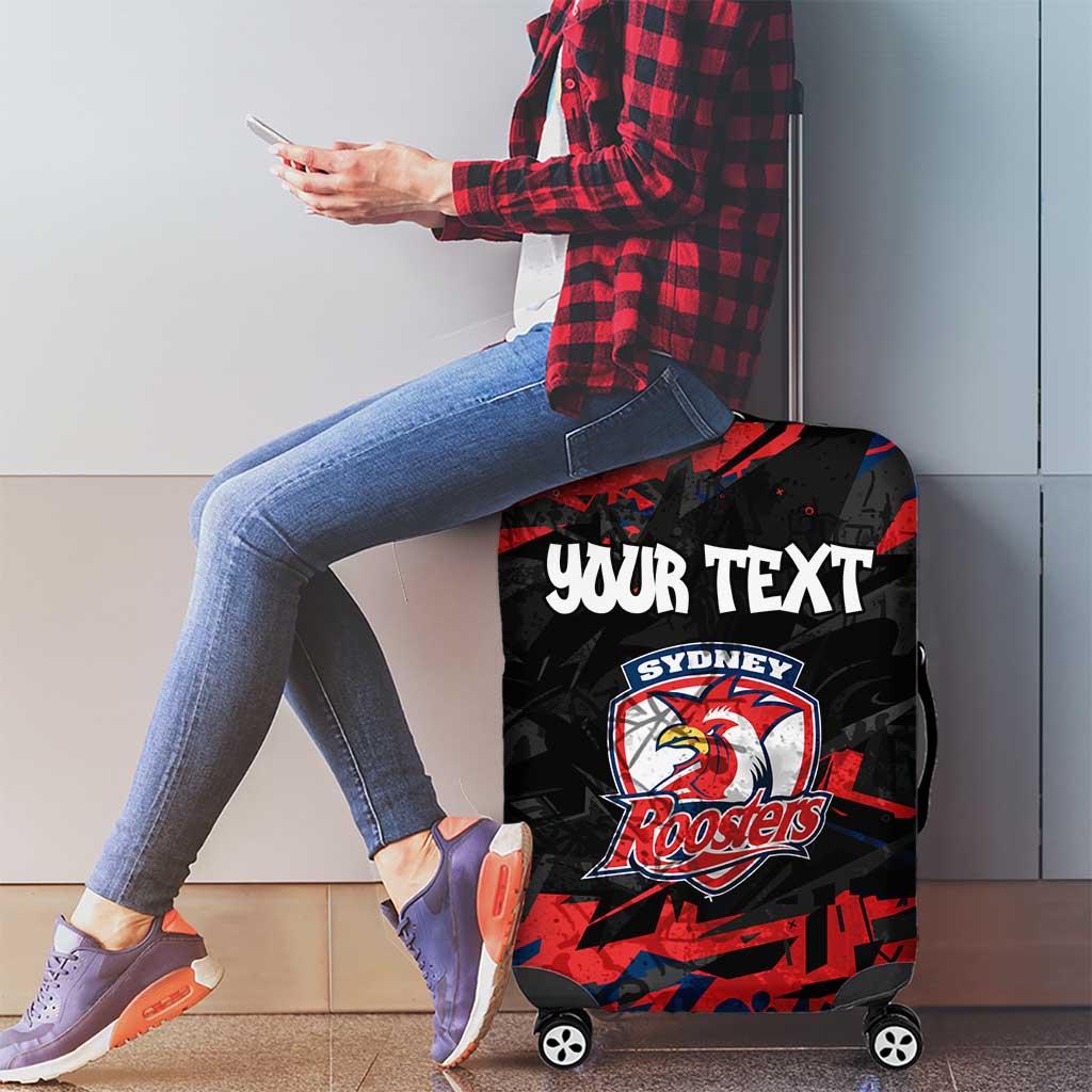 Personalized Sydney Roosters Luggage Cover Graffiti Grunge Abstract Urban Street Style Design