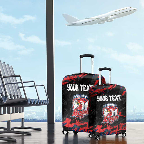 Personalized Sydney Roosters Luggage Cover Graffiti Grunge Abstract Urban Street Style Design