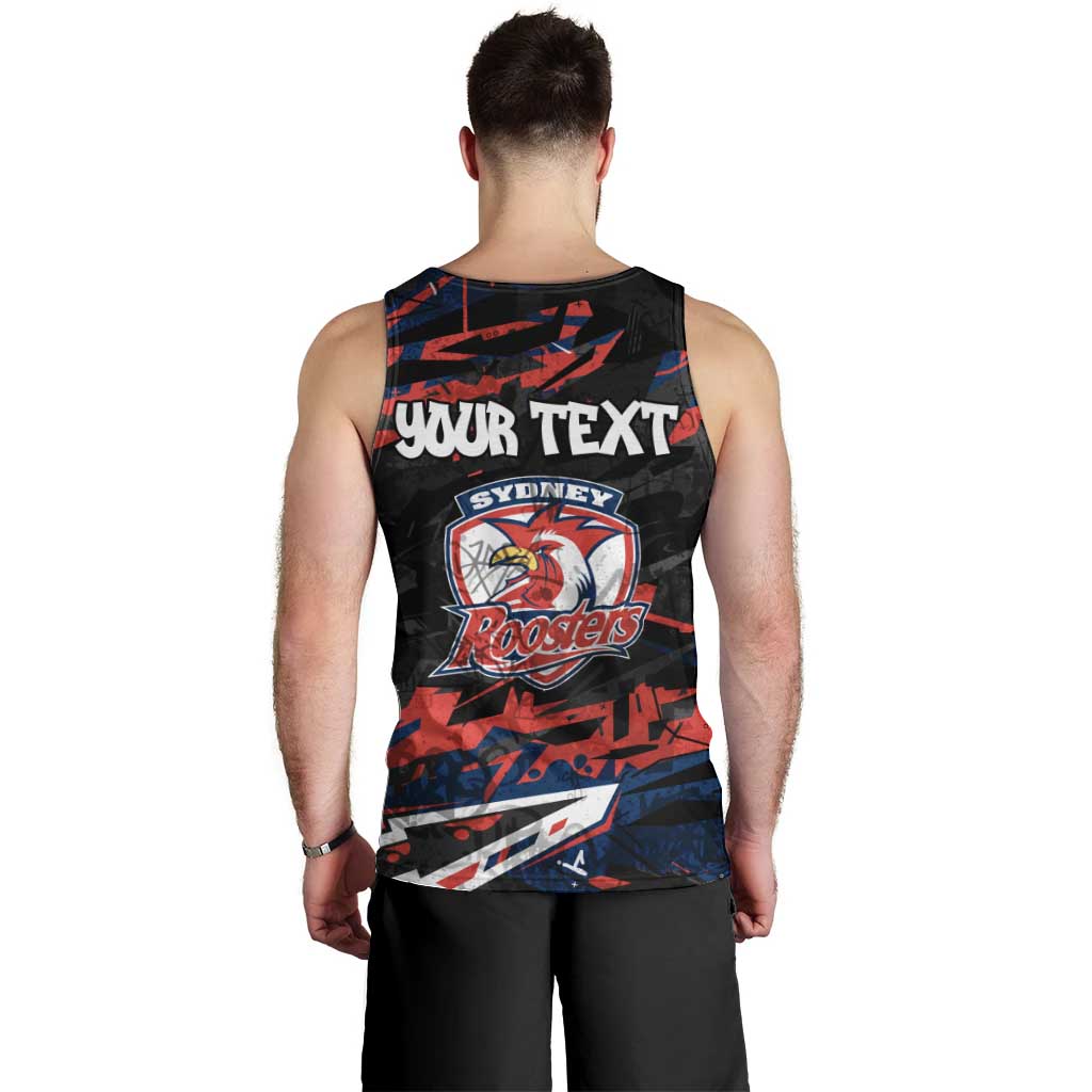 Personalized Sydney Roosters Men Tank Top Graffiti Grunge Abstract Urban Street Style Design
