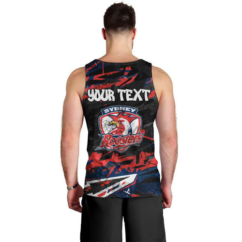 Personalized Sydney Roosters Men Tank Top Graffiti Grunge Abstract Urban Street Style Design