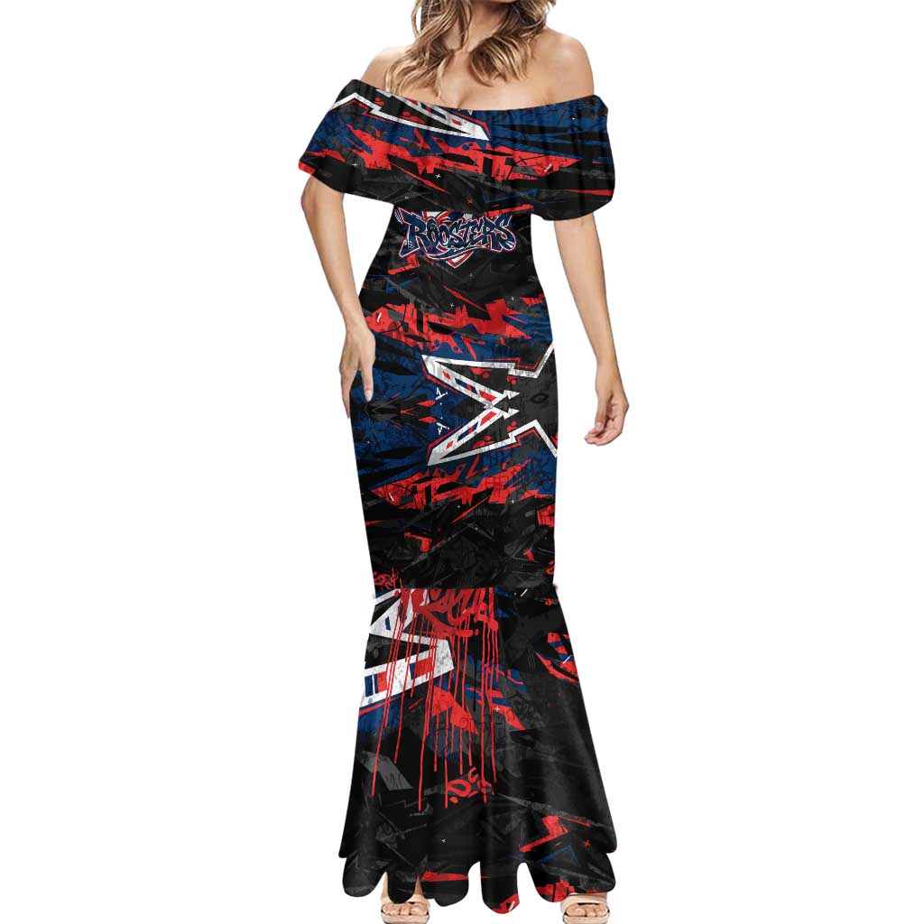 Personalized Sydney Roosters Mermaid Dress Graffiti Grunge Abstract Urban Street Style Design