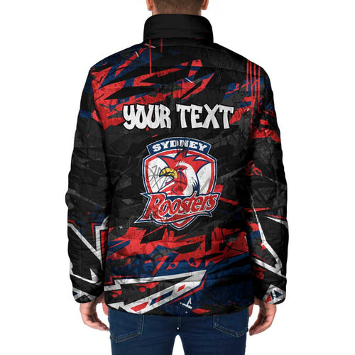 Personalized Sydney Roosters Padded Jacket Graffiti Grunge Abstract Urban Street Style Design