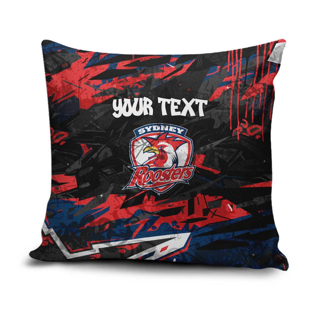 Personalized Sydney Roosters Pillow Cover Graffiti Grunge Abstract Urban Street Style Design