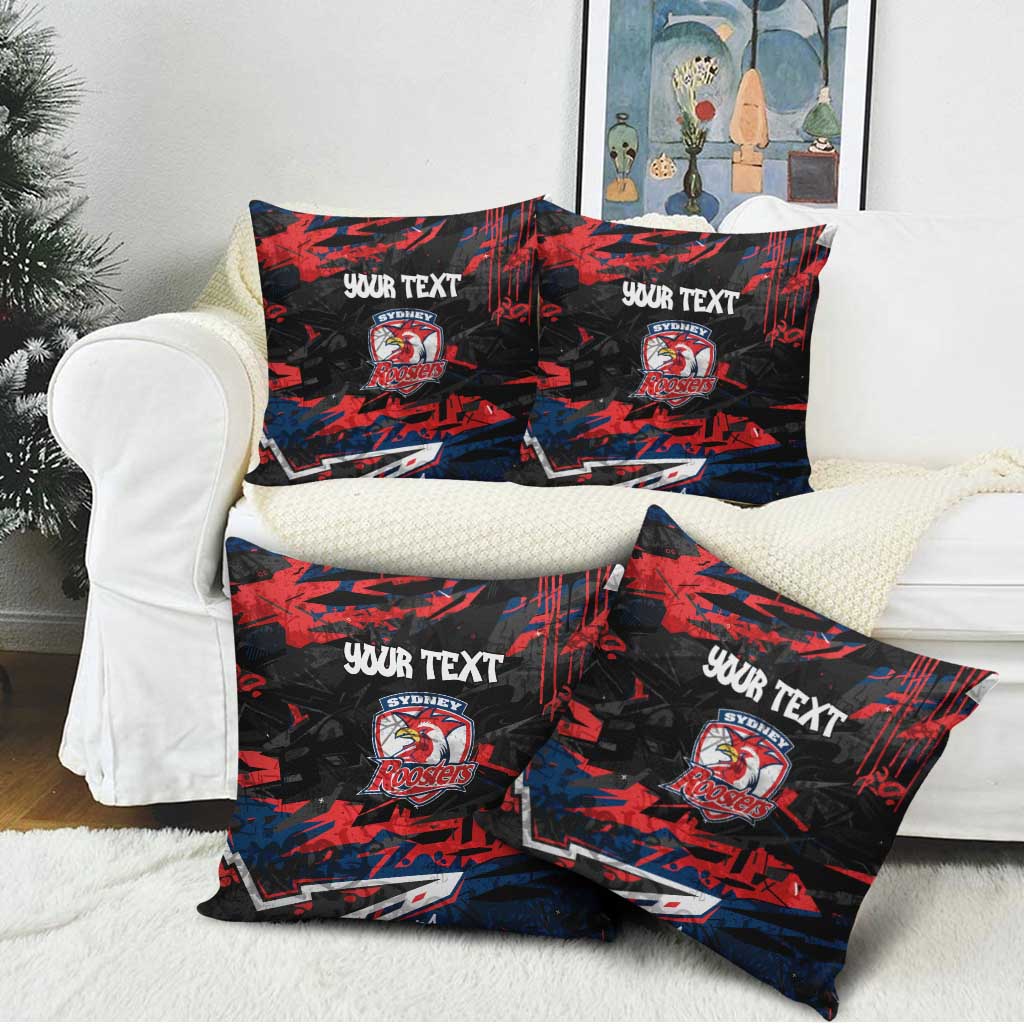 Personalized Sydney Roosters Pillow Cover Graffiti Grunge Abstract Urban Street Style Design