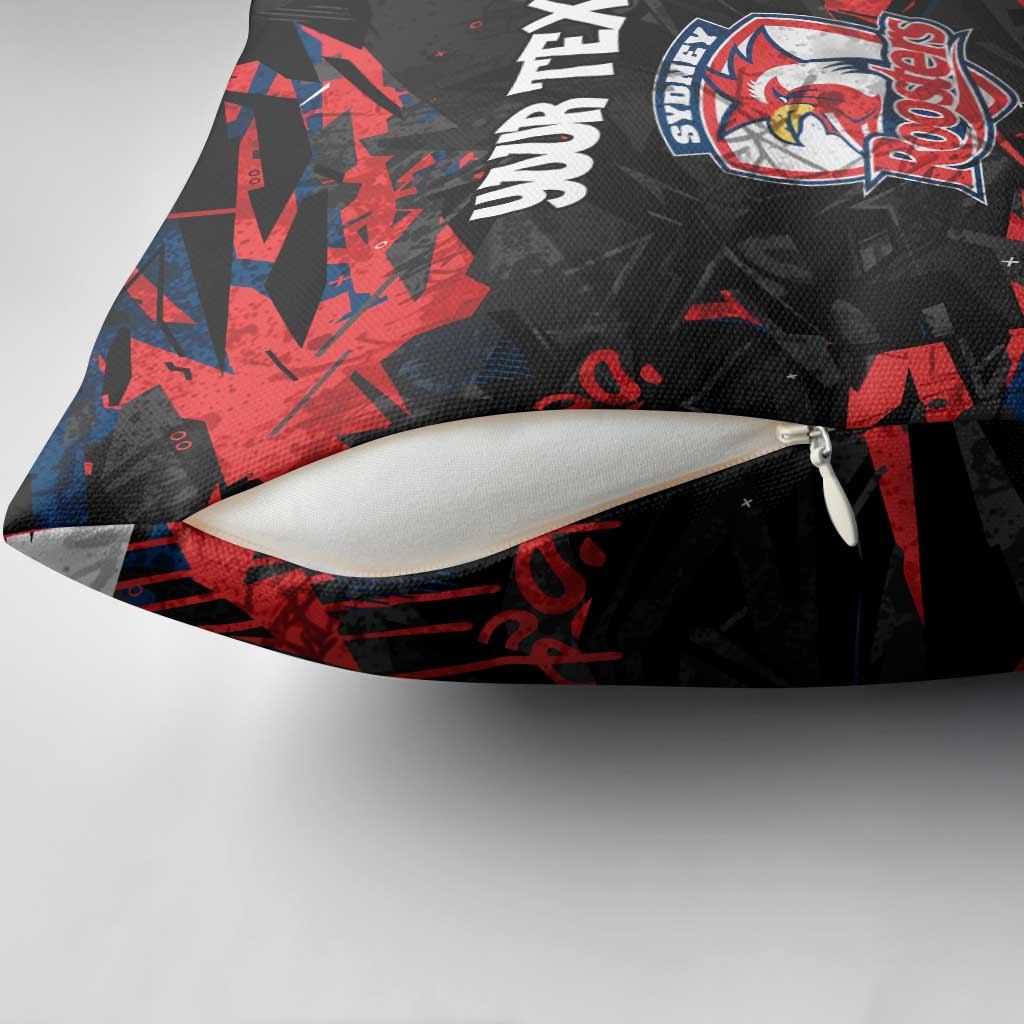 Personalized Sydney Roosters Pillow Cover Graffiti Grunge Abstract Urban Street Style Design