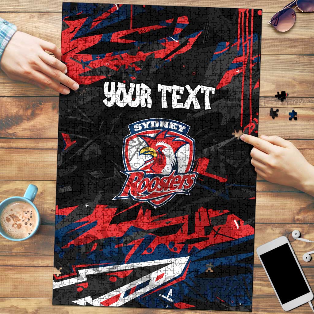 Personalized Sydney Roosters Puzzle Graffiti Grunge Abstract Urban Street Style Design