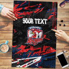 Personalized Sydney Roosters Puzzle Graffiti Grunge Abstract Urban Street Style Design