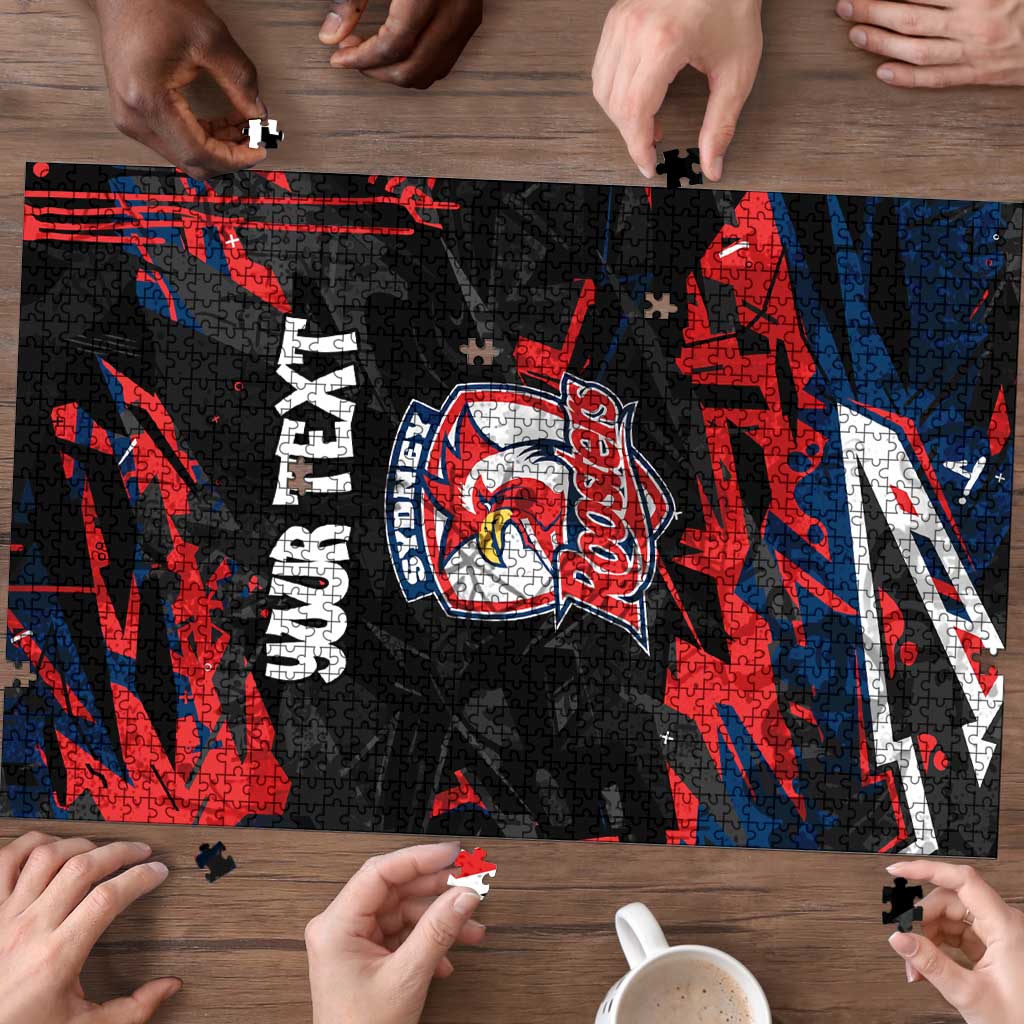 Personalized Sydney Roosters Puzzle Graffiti Grunge Abstract Urban Street Style Design