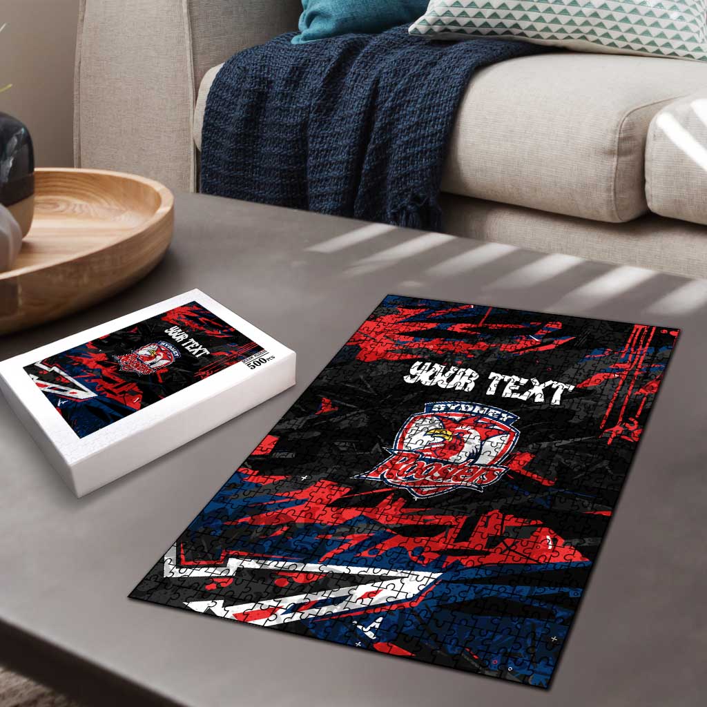 Personalized Sydney Roosters Puzzle Graffiti Grunge Abstract Urban Street Style Design