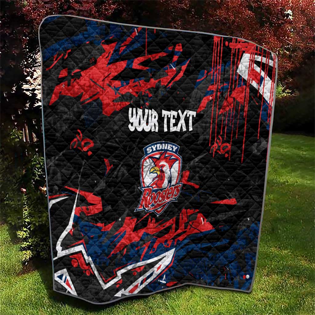 Personalized Sydney Roosters Quilt Graffiti Grunge Abstract Urban Street Style Design