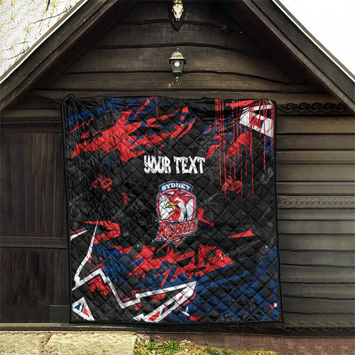 Personalized Sydney Roosters Quilt Graffiti Grunge Abstract Urban Street Style Design