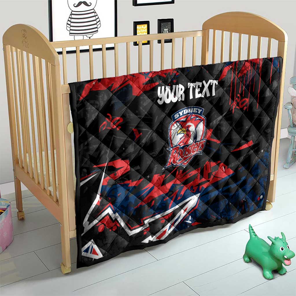 Personalized Sydney Roosters Quilt Graffiti Grunge Abstract Urban Street Style Design