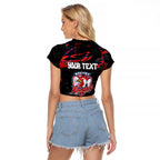 Personalized Sydney Roosters Raglan Cropped T Shirt Graffiti Grunge Abstract Urban Street Style Design