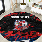 Personalized Sydney Roosters Round Carpet Graffiti Grunge Abstract Urban Street Style Design