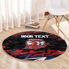 Personalized Sydney Roosters Round Carpet Graffiti Grunge Abstract Urban Street Style Design