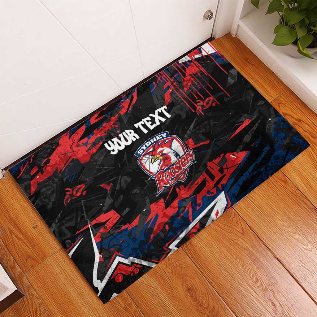 Personalized Sydney Roosters Rubber Doormat Graffiti Grunge Abstract Urban Street Style Design