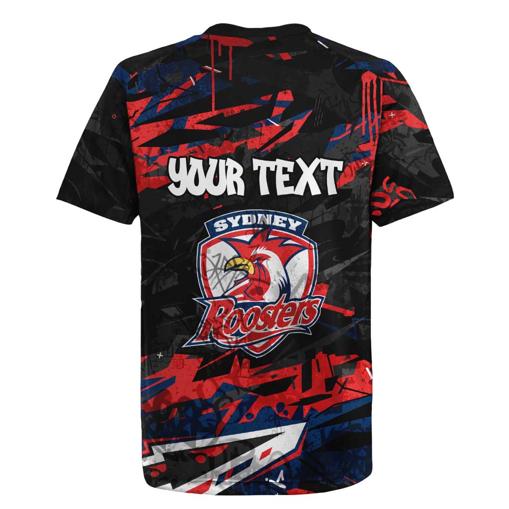 Personalized Sydney Roosters Rugby Jersey Graffiti Grunge Abstract Urban Street Style Design