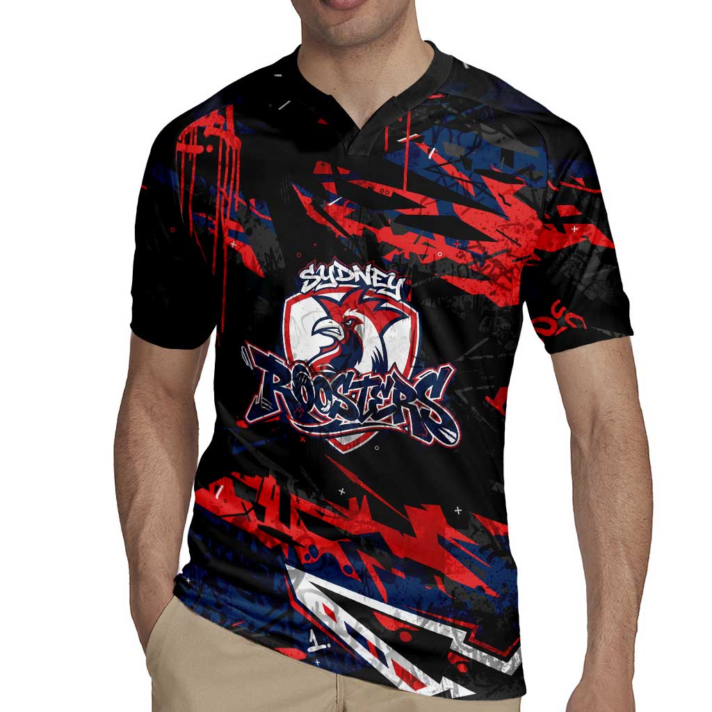 Personalized Sydney Roosters Rugby Jersey Graffiti Grunge Abstract Urban Street Style Design