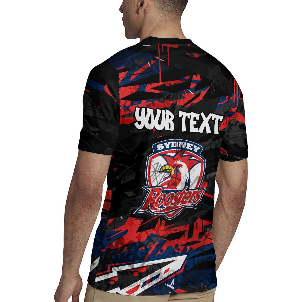 Personalized Sydney Roosters Rugby Jersey Graffiti Grunge Abstract Urban Street Style Design