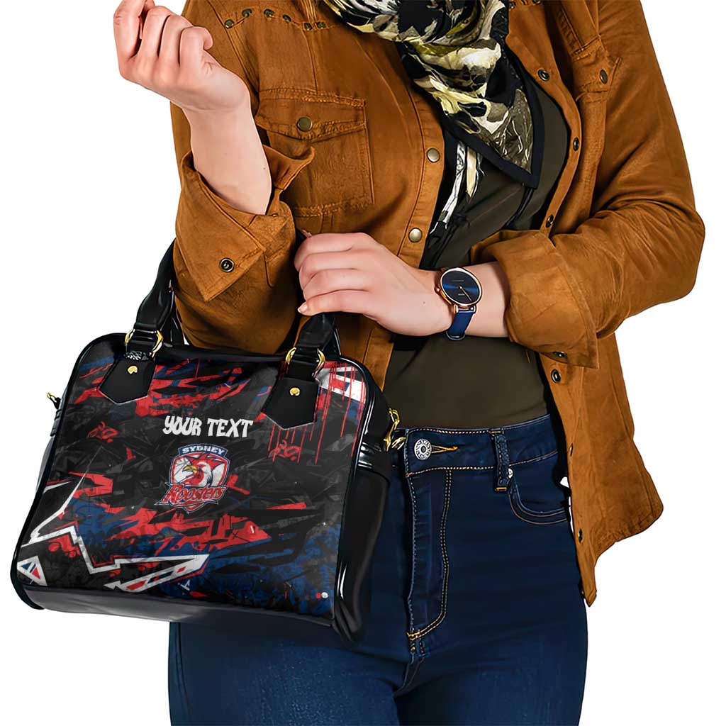 Personalized Sydney Roosters Shoulder Handbag Graffiti Grunge Abstract Urban Street Style Design