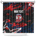 Personalized Sydney Roosters Shower Curtain Graffiti Grunge Abstract Urban Street Style Design