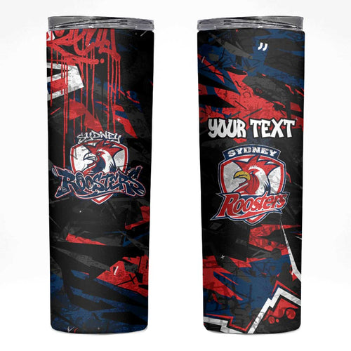 Personalized Sydney Roosters Skinny Tumbler Graffiti Grunge Abstract Urban Street Style Design