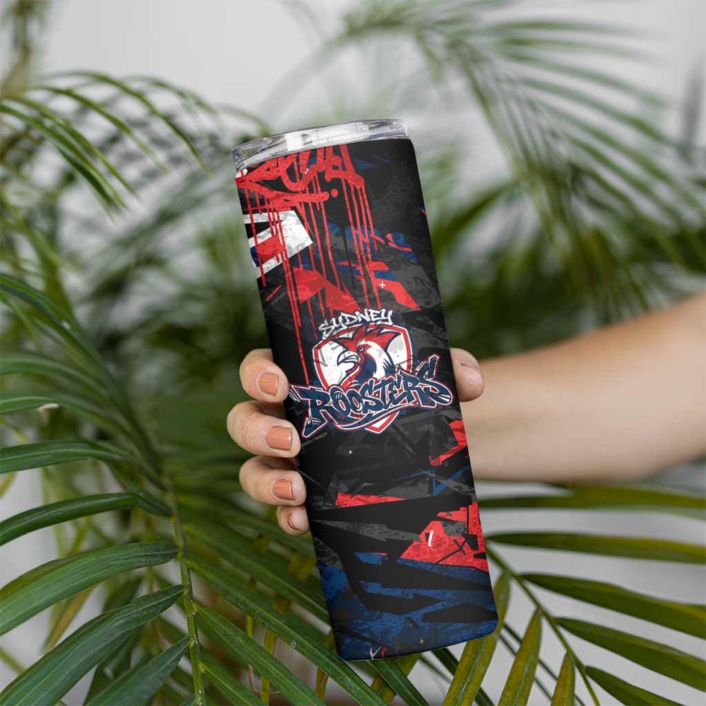 Personalized Sydney Roosters Skinny Tumbler Graffiti Grunge Abstract Urban Street Style Design