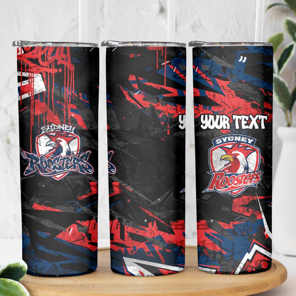 Personalized Sydney Roosters Skinny Tumbler Graffiti Grunge Abstract Urban Street Style Design