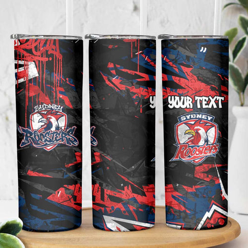 Personalized Sydney Roosters Skinny Tumbler Graffiti Grunge Abstract Urban Street Style Design