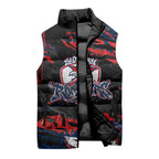 Personalized Sydney Roosters Sleeveless Puffer Jacket Graffiti Grunge Abstract Urban Street Style Design
