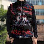 Personalized Sydney Roosters Sleeveless Puffer Jacket Graffiti Grunge Abstract Urban Street Style Design