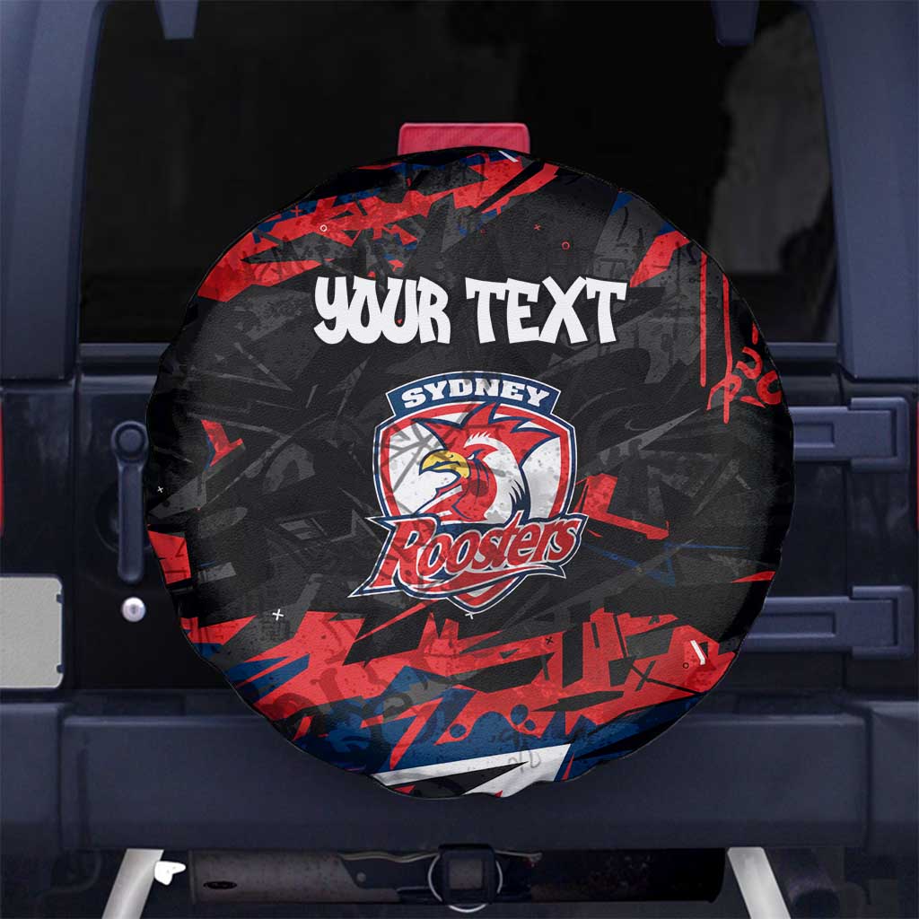 Personalized Sydney Roosters Spare Tire Cover Graffiti Grunge Abstract Urban Street Style Design