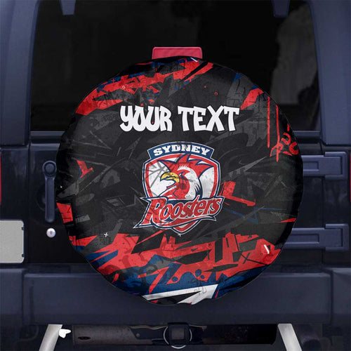 Personalized Sydney Roosters Spare Tire Cover Graffiti Grunge Abstract Urban Street Style Design