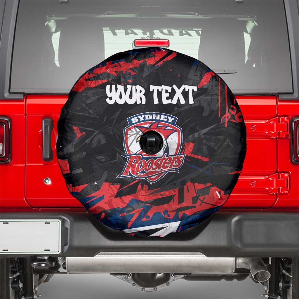 Personalized Sydney Roosters Spare Tire Cover Graffiti Grunge Abstract Urban Street Style Design