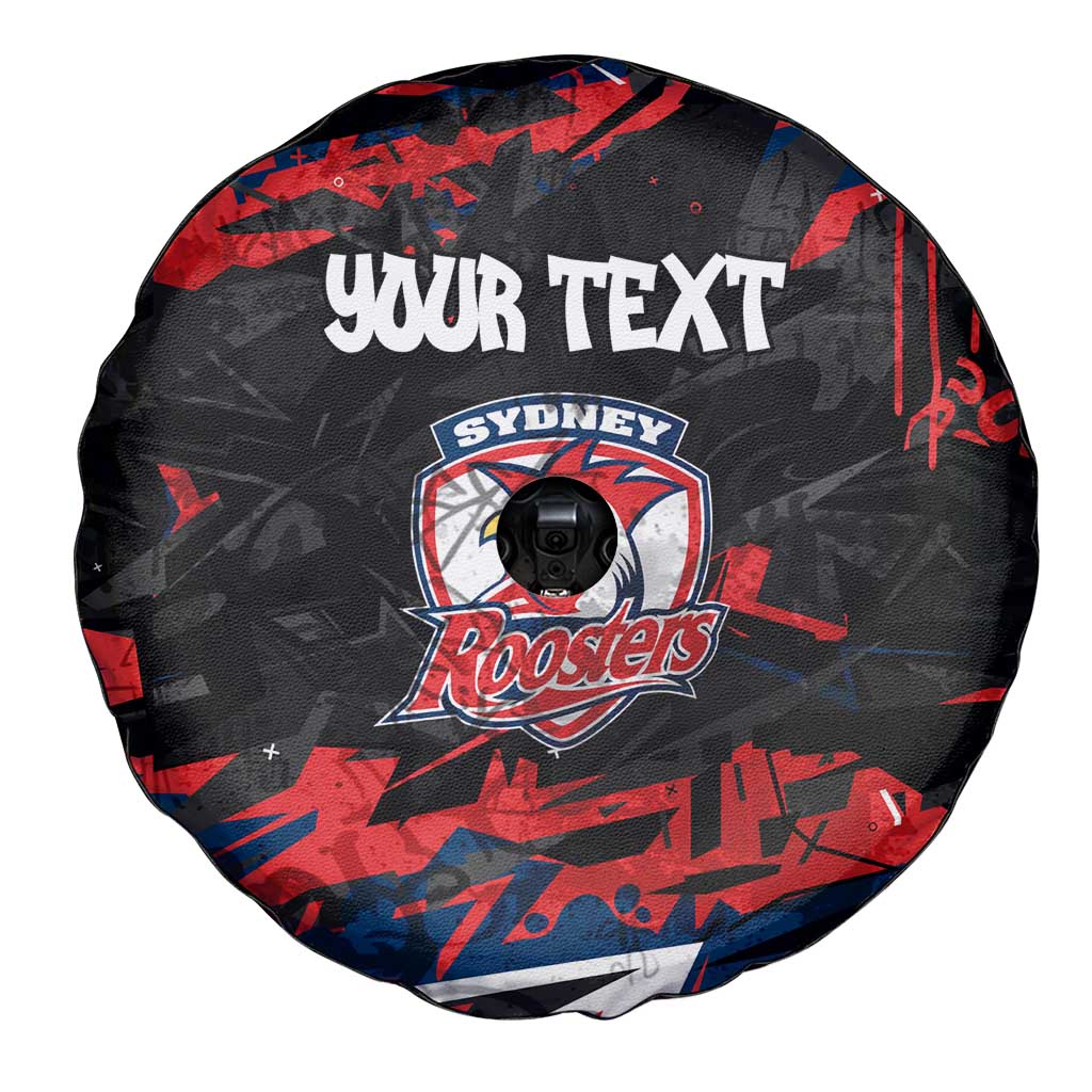 Personalized Sydney Roosters Spare Tire Cover Graffiti Grunge Abstract Urban Street Style Design