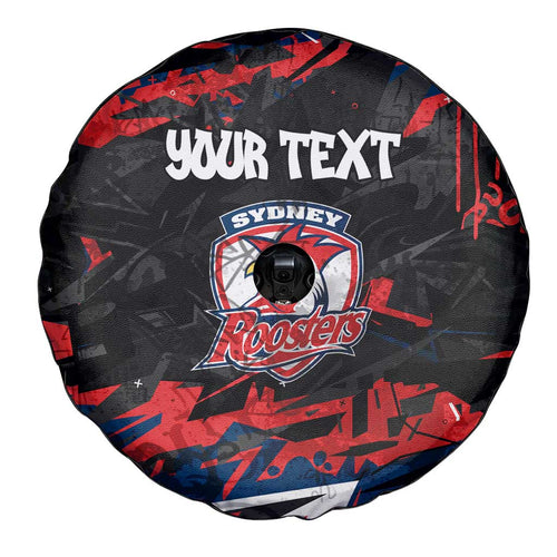 Personalized Sydney Roosters Spare Tire Cover Graffiti Grunge Abstract Urban Street Style Design